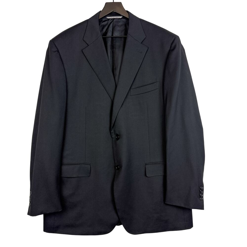 Canali Italy 100% Wool Blazer Suit Jacket Black - US Size 42L
